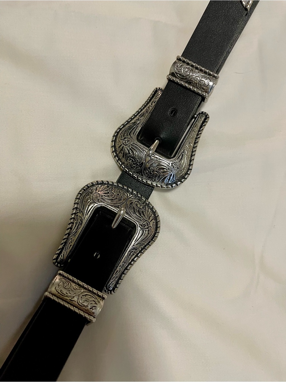 Faux Leather Western-Style Belt